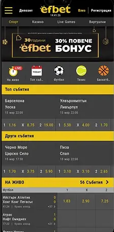 Efbet iOS, sportnizalozi.tv