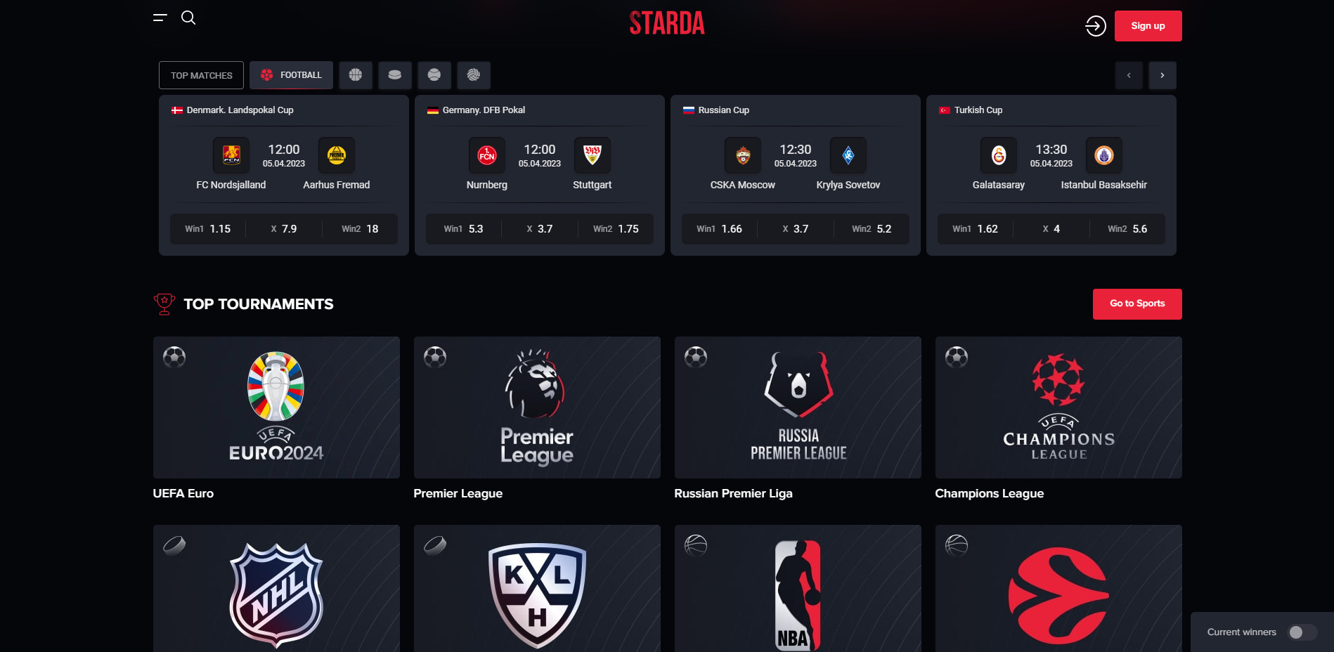 Спортни залози в Starda